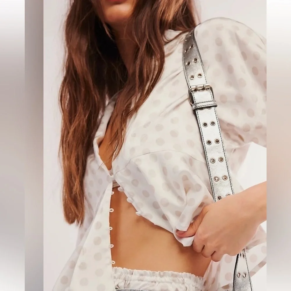 FREE PEOPLE INTIMATELY BEAUTY SLEEP PAJAMA SET in White NWT sz L - Picture 4 of 7